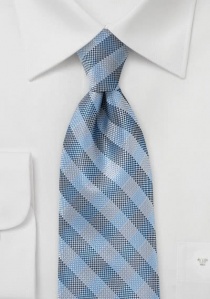XXL corbata de hombre tartán azul claro