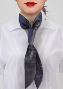 Corbata para señoras diseño geométrico azul marino