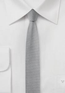 Corbata de caballero extra estrecha gris plateado