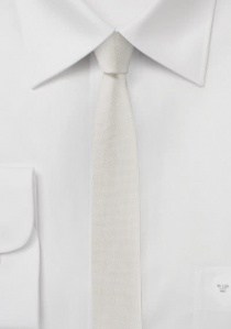 Corbata extra estrecha color marfil