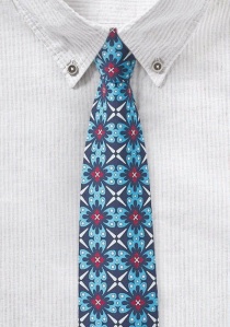Corbata con estampado de turquesa hecha de algodón