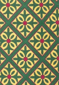 Corbata verde esmeralda con decoración de azulejos