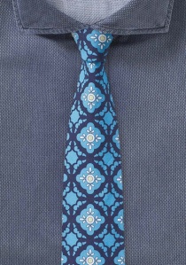 Corbata de hombre turquesa con emblemas