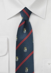 Krawatte Überlänge Wappen marineblau