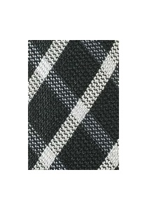 Corbata cuadros negro intenso blanco con lana
