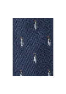 Corbata pingüinos azul noche