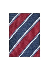 Moderna corbata líneas rojo azul marino