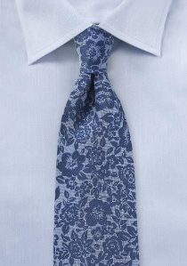Corbata motivo flores azul