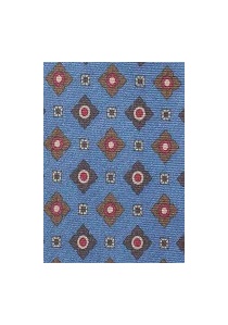 Corbata de hombre motivo flor británico azul claro