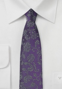 Corbata con diseño de flores, púrpura