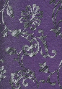 Corbata con diseño de flores, púrpura