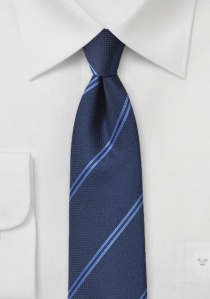 Corbata de caballero diseño a rayas azul navy azul