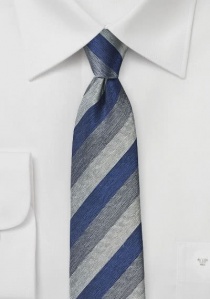 Corbata rayas azul blanco nieve gris claro