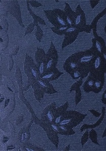 Corbata motivo vegetal azul noche
