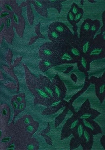 Corbata motivo vegetal verde abeto