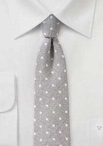 Corbata de negocios con lino lunares gris claro