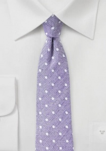 Corbata con lino punteado púrpura