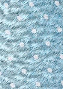 Corbata con estampado de puntos de lino azul