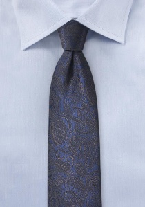 Moderna corbata motivo paisley azul real marrón