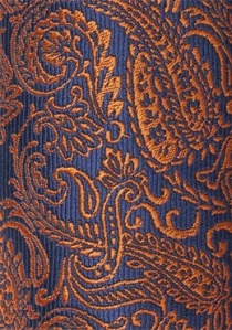 Corbata poco común motivo paisley azul noche