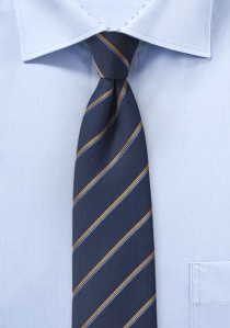 Corbata con rayas de negocios azul oscuro azul