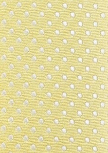 Corbata de forma estrecha amarillo pastel puntos