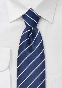 Corbata extra larga rayas finas azul noche