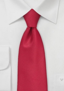 Corbata extra larga rojo cereza estructurada