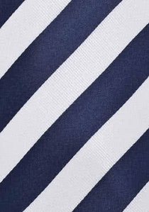 Krawatte weiß dunkelblau Streifendessin schlank