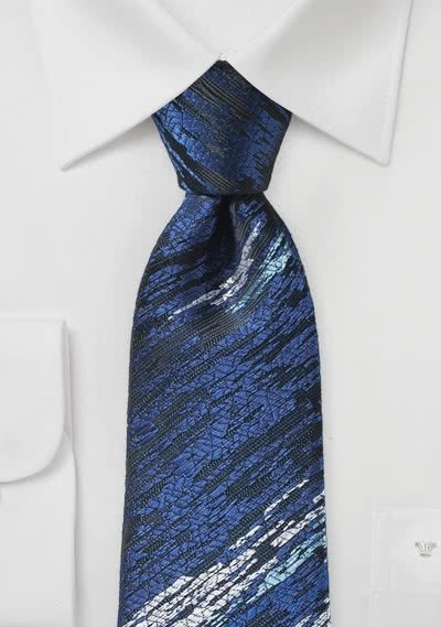 Corbata moteada de azul oscuro
