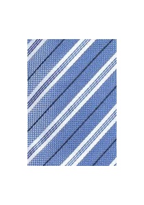Corbata de algodón a rayas azul claro