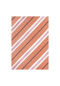 Corbata de algodón diseño de rayas naranja pálido