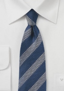 Corbata de rayas para hombre estructurada azul