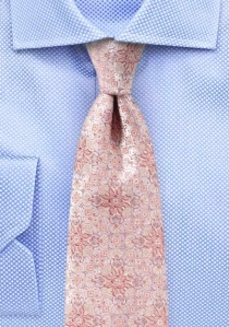 Corbata de hombre con decoración floral rosa