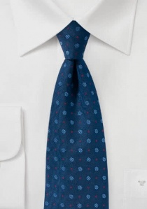 Corbata de hombre floreada azul marino