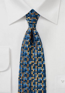 Corbata superficie casillas azul dorado