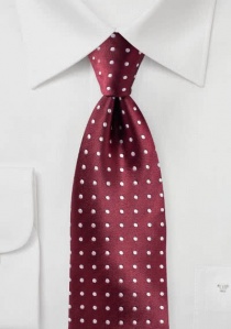 Corbata de negocios con diseño de puntos rojo