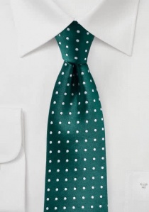 Corbata de caballero estampado de puntos verde