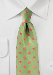 Corbata Diseño Retro Flores verde