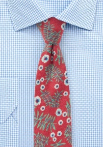 Corbata de negocios de franela de algodón rojo
