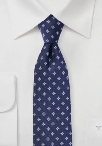 Corbata rombos emblemas azul marino