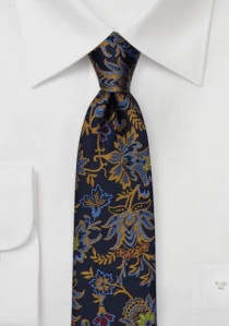 Patrón de zarcillos de corbata azul marino