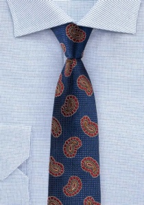 Krawatte Paisley-Ornamente blau