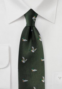 Krawatte Stockenten-Dessin tannengrün