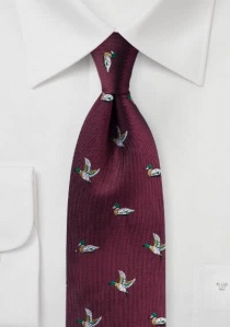 Corbata de hombre con decoración de pato rojo